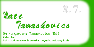 mate tamaskovics business card